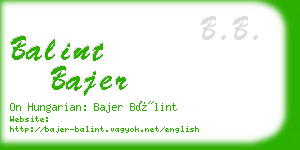 balint bajer business card